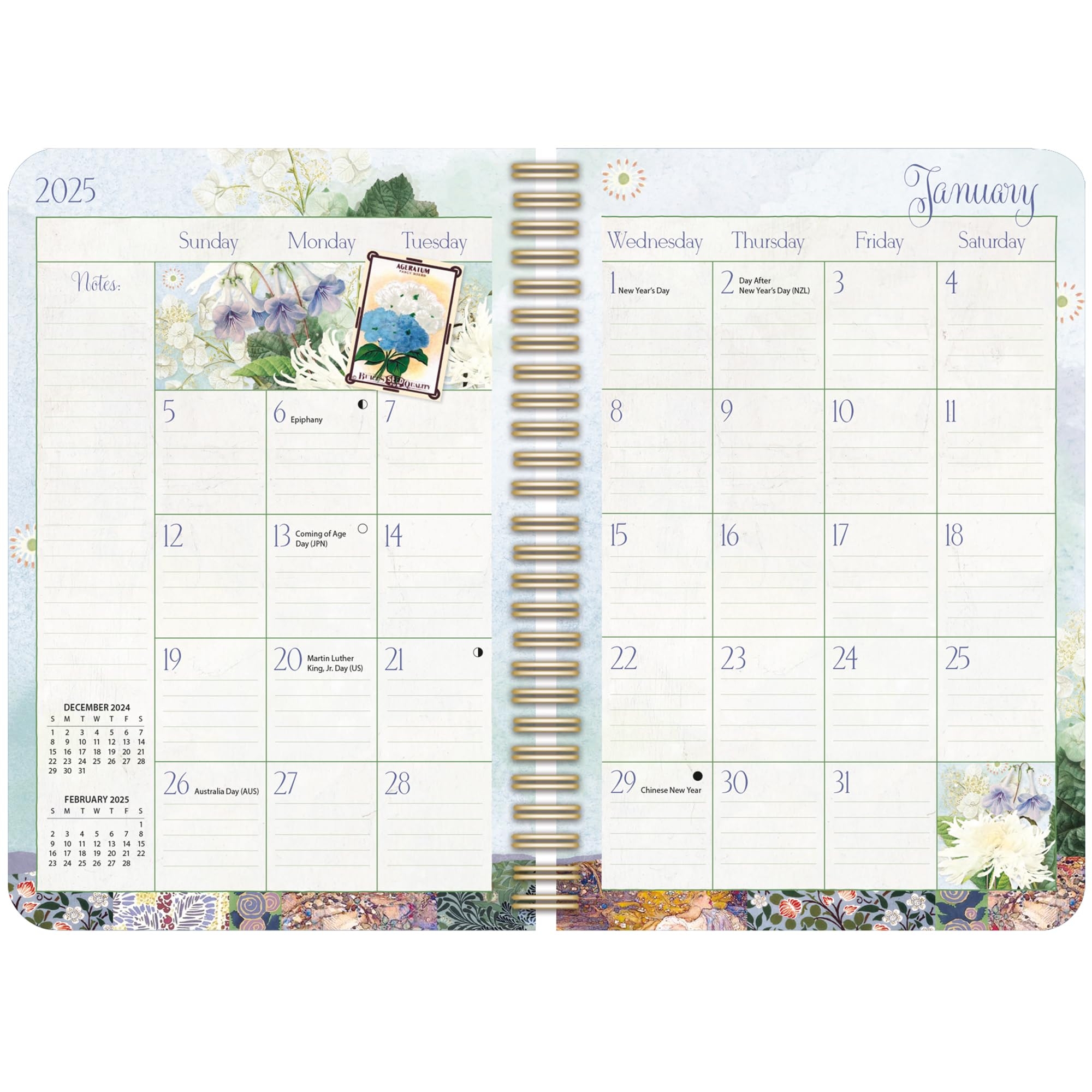 Amazon LANG Garden Botanicals 2025 Spiral Engagement Planner 25991011098 Office Products