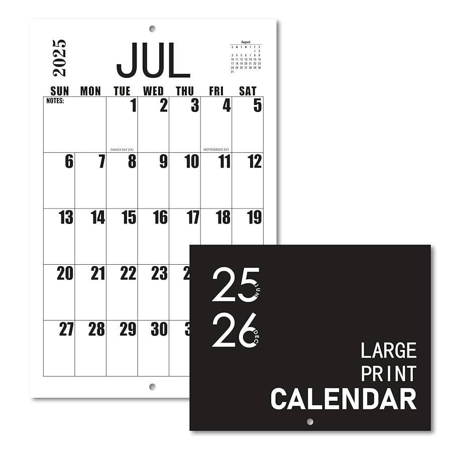 Year Calendar Printable August 2026-July 2026