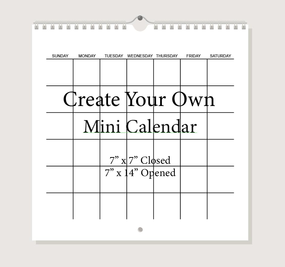Amazon Mini Spiral Wall Monthly Calendar 7 Inch X 7 Inch Closed 7 Inch X 14 Inch Opened Create Your Own Calendar Office Products