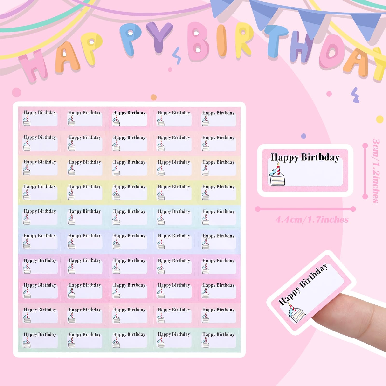 Amazon Spakon Birthday Planner Stickers 100 Pieces Mini Planner Labels With Cake Style For Kids Adults Calendar Pink Office Products