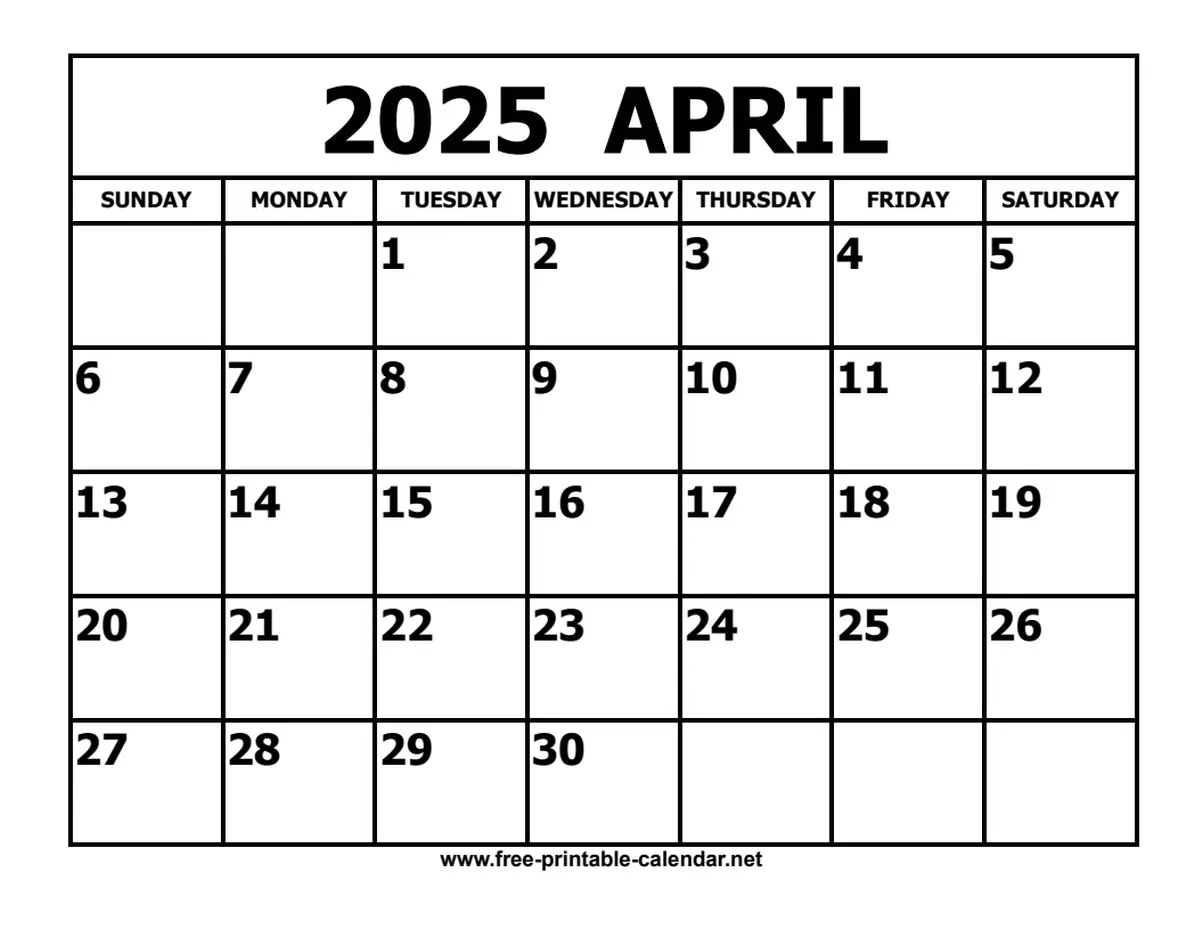 April 2025 Calendar