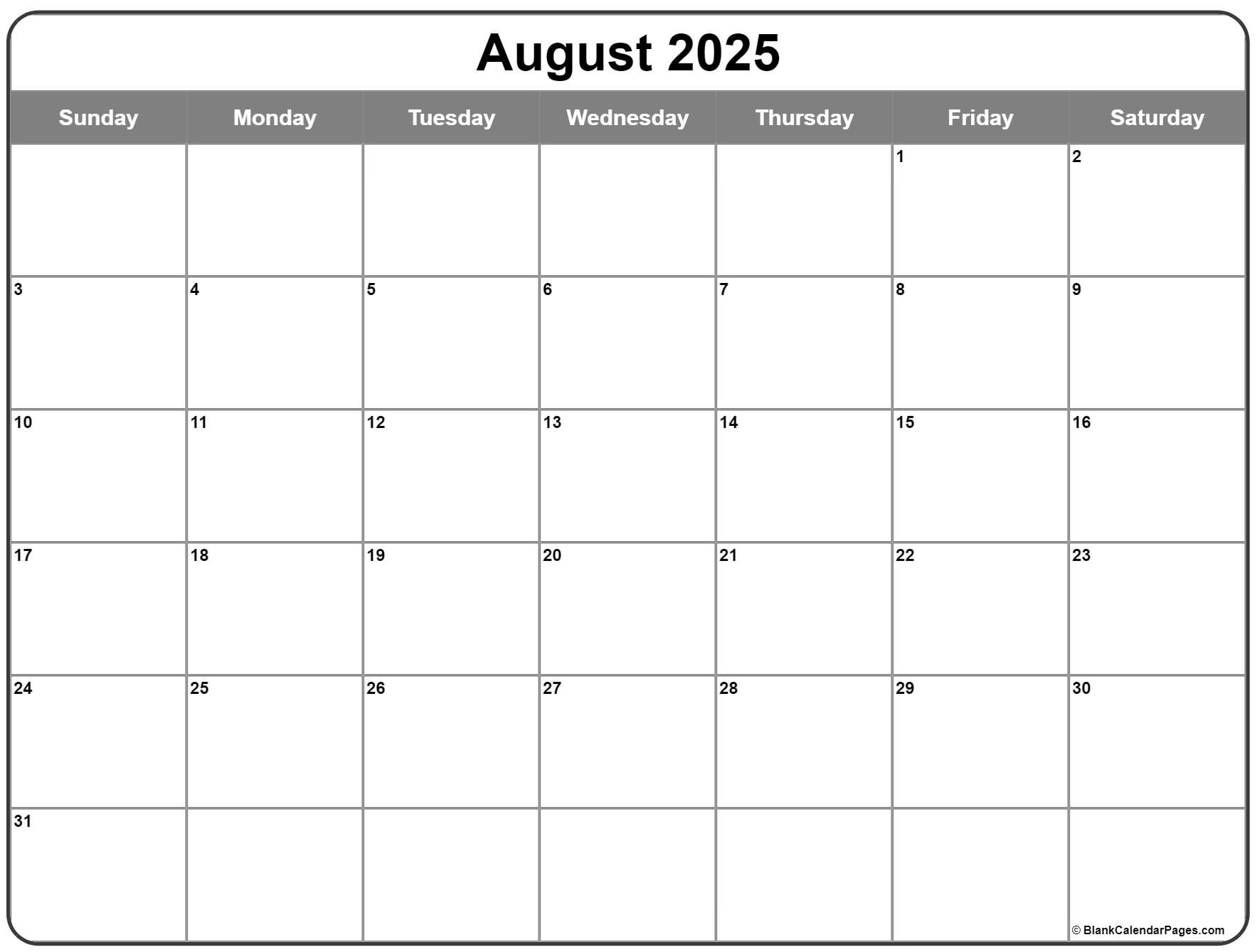 Printable 2025 Calendar With Spaces For Notes