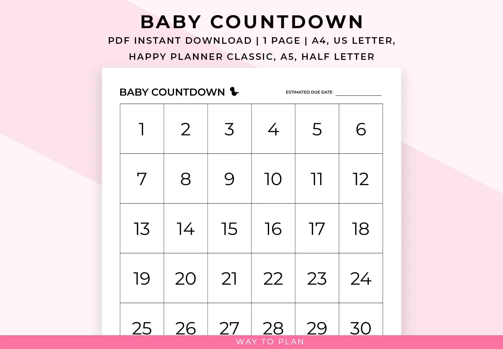 Baby Countdown Calendar Printable Pregnancy Countdown Chart Baby Countdown Gift Pregnancy Checklist Pregnancy Planner Insert A5 A4 PDF Etsy Baby Countdown Calendar Printable Pregnancy Countdown Chart Baby Countdown Gift Pregnancy Checklist Pregnancy Planner Insert A5 A4 PDF Etsy