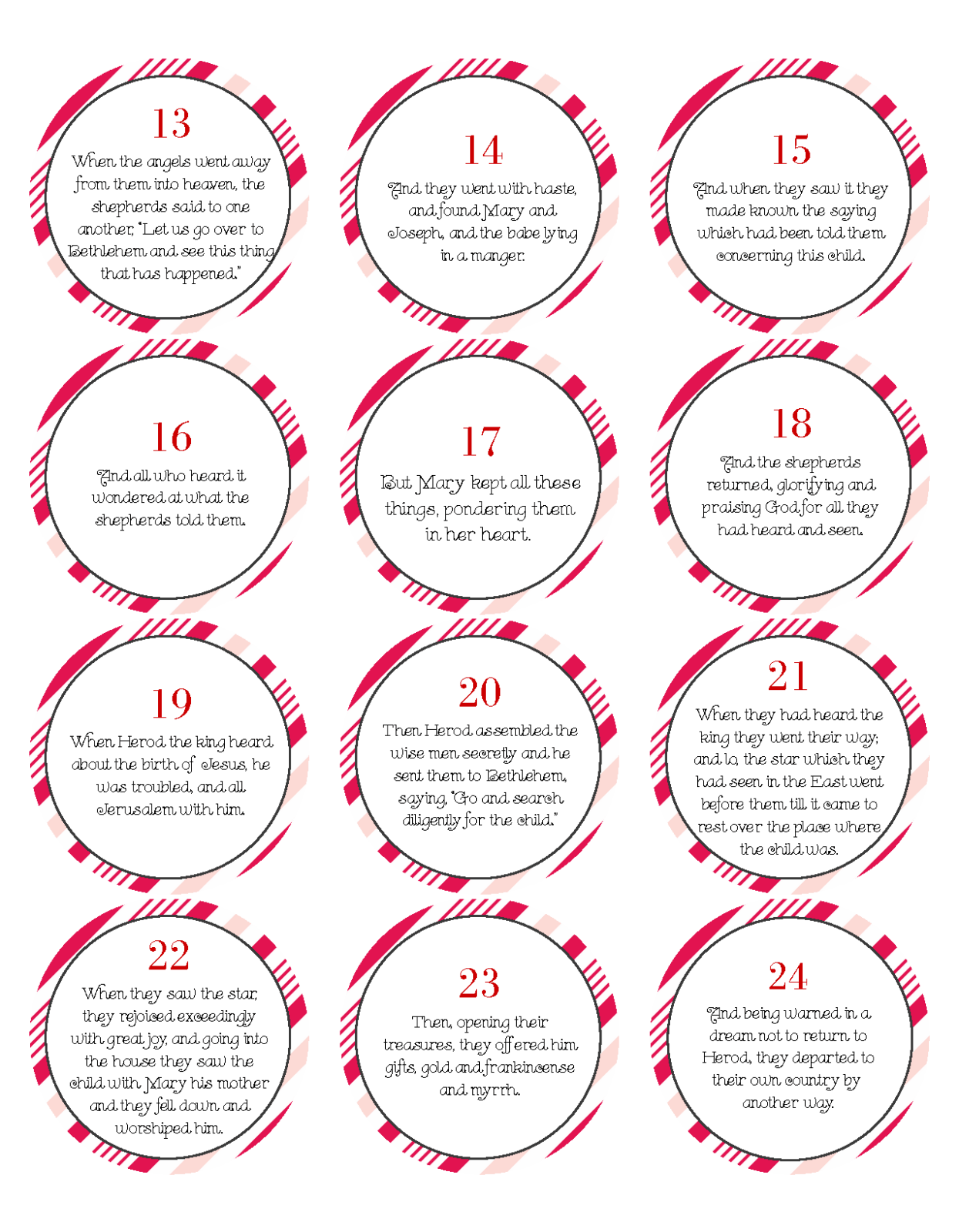 Advent Calendar Printables Free