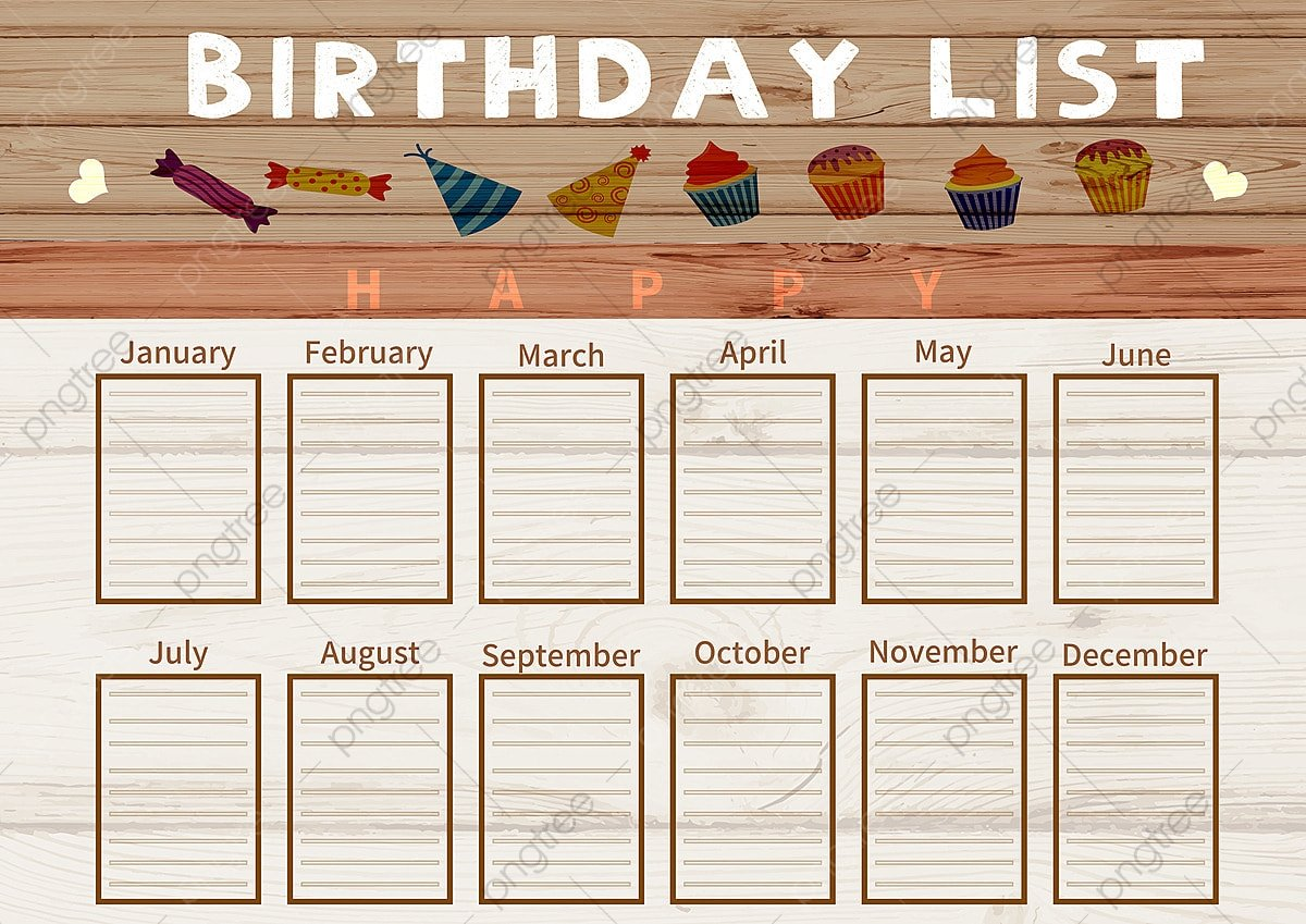 Birthday Calendar Printables