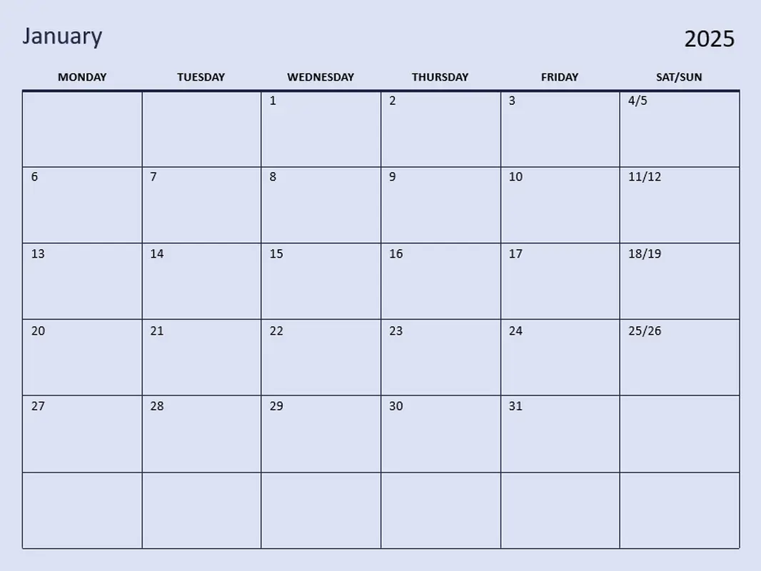 Free Printable Thumbnail Calendar 2025