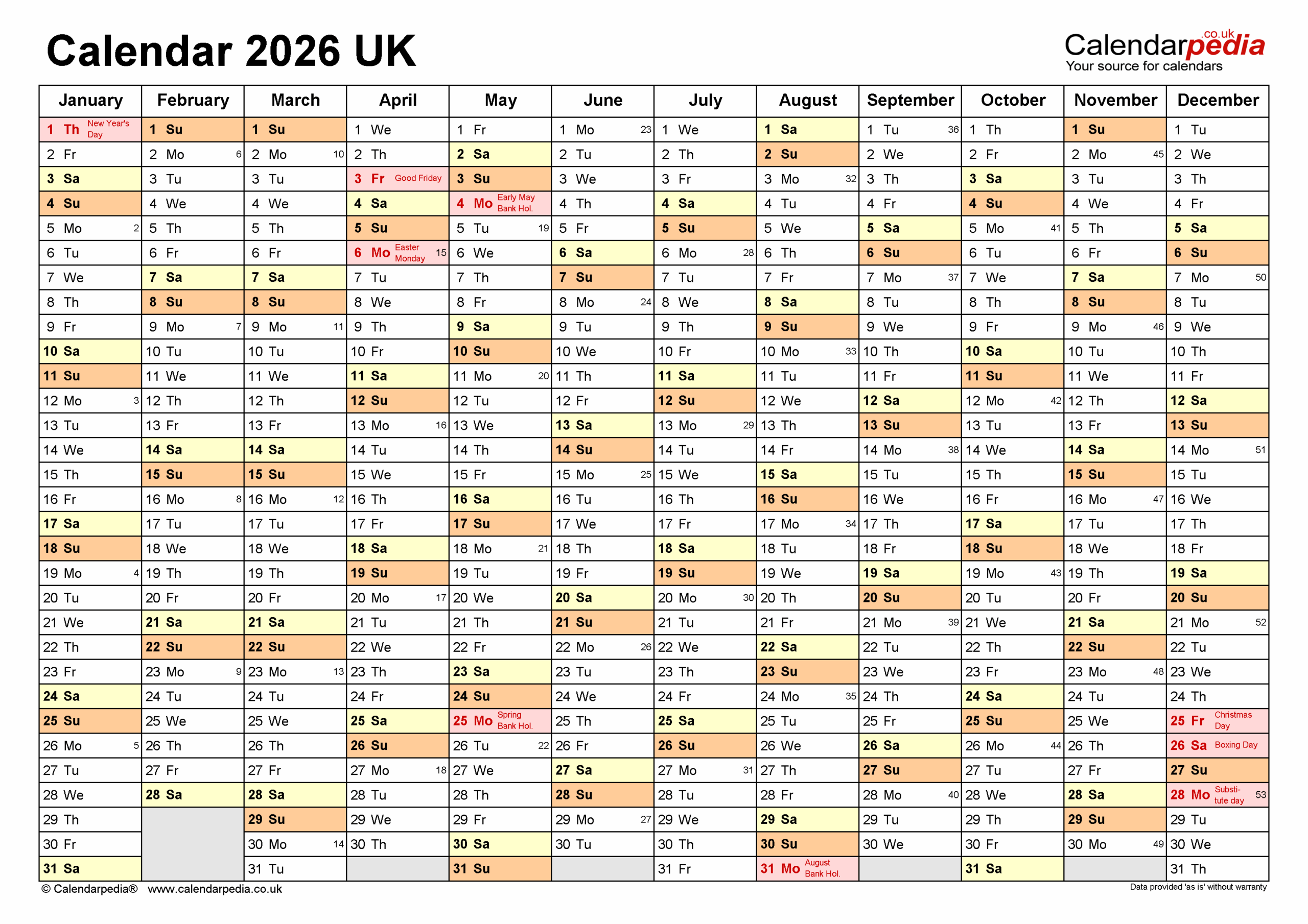 Free Printable Calendar 2026