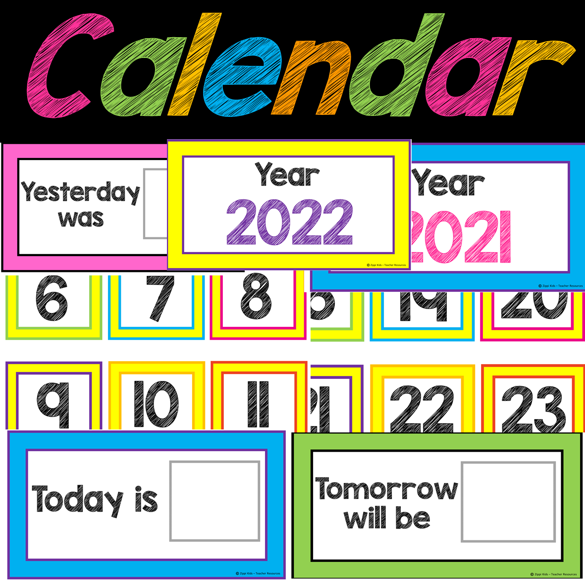 Calendar Days Of The Week Months Numbers Days In School Back To School Zippi Kids