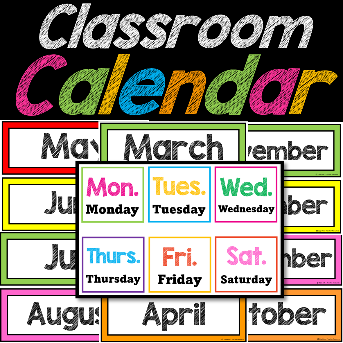 Calendar Days Of The Week Months Numbers Made By Teachers