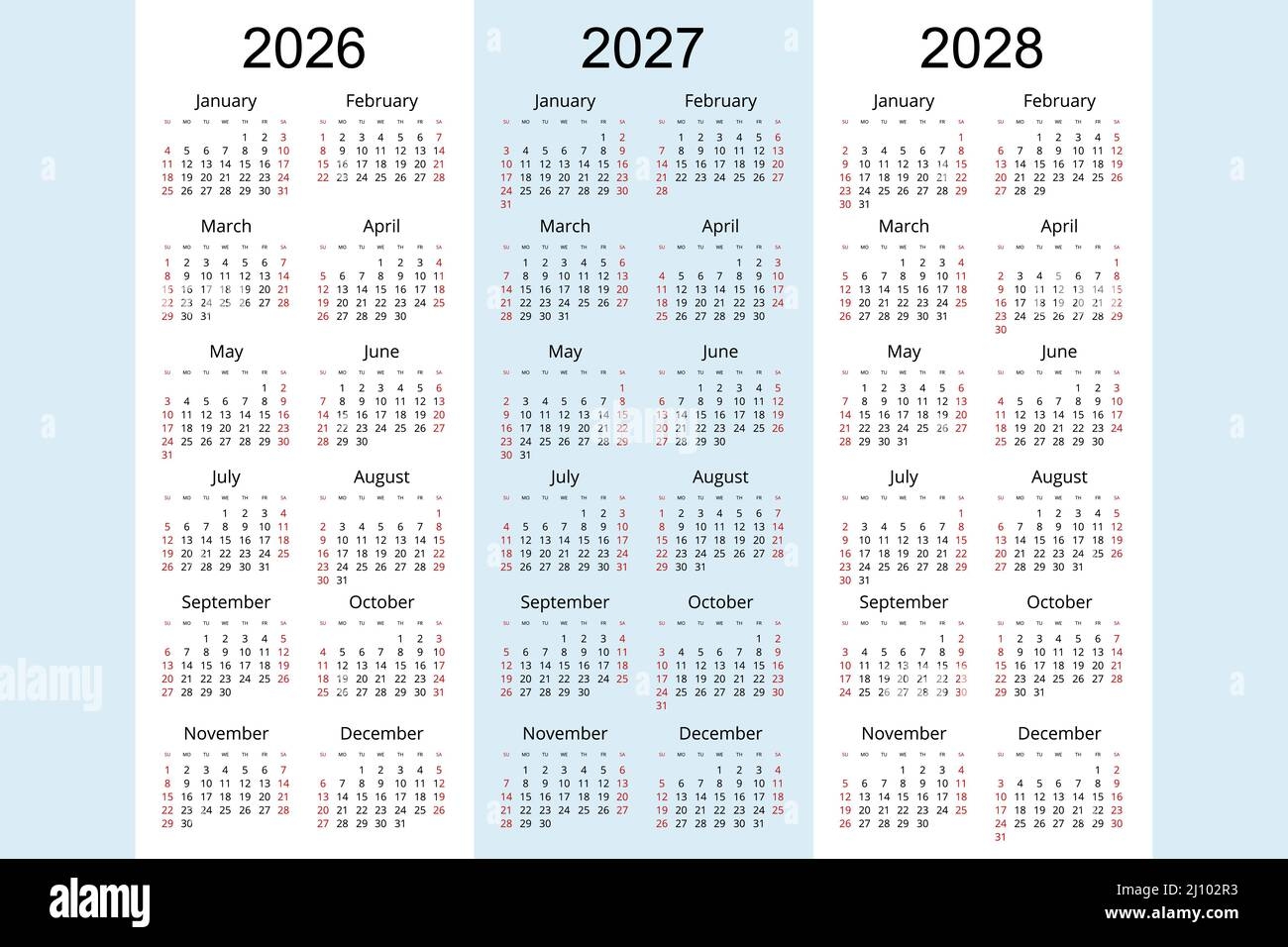 July 2026 To June 2027 Year Calendar Printable