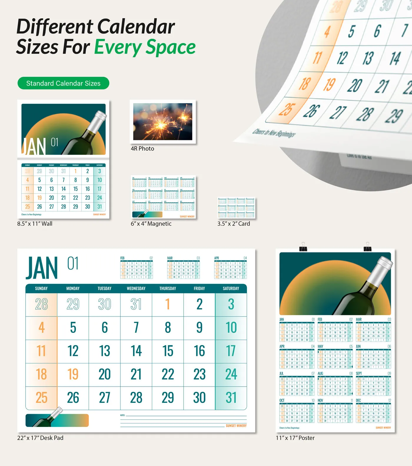 Large Format Calendar Template Printable