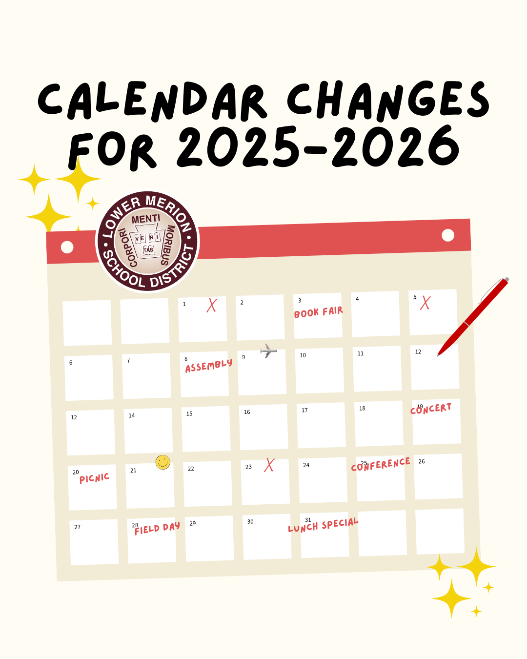 2025-2026 School Calendar Printable