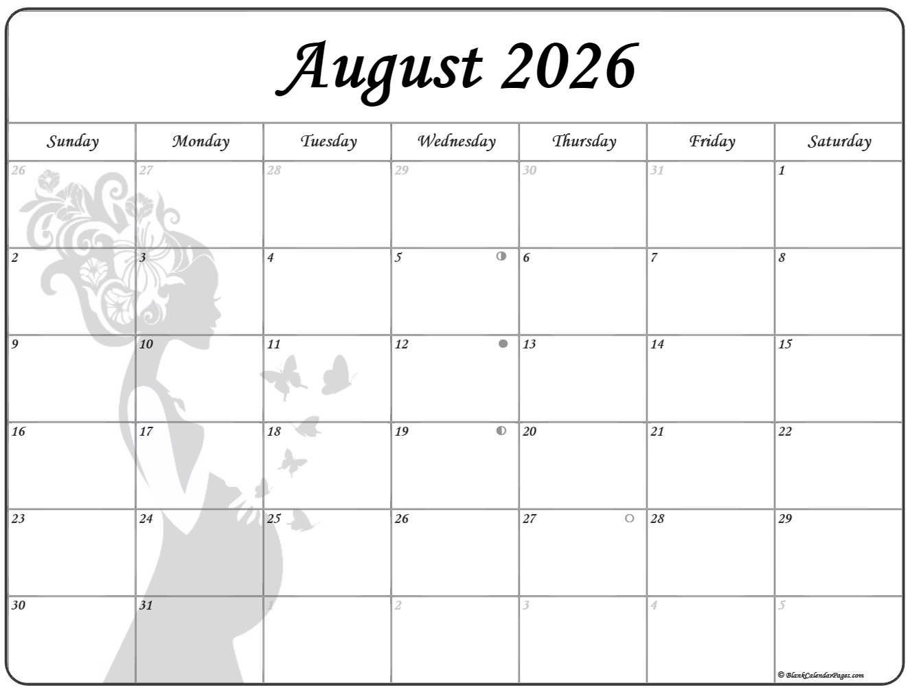 Collection Of August 2026 Photo Calendars With Image Filters 