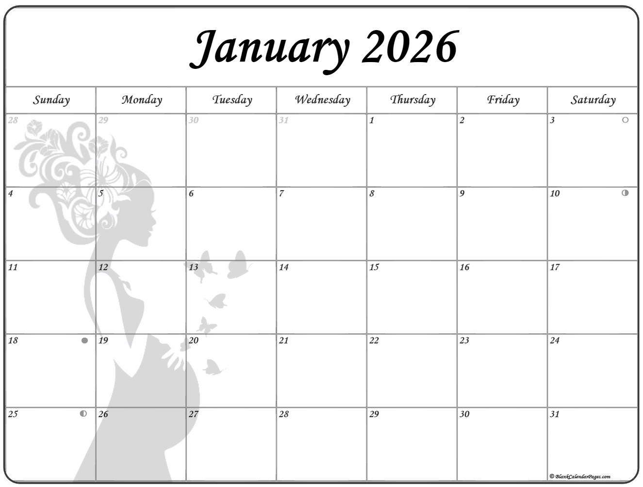 Calendar January 2026 Printable