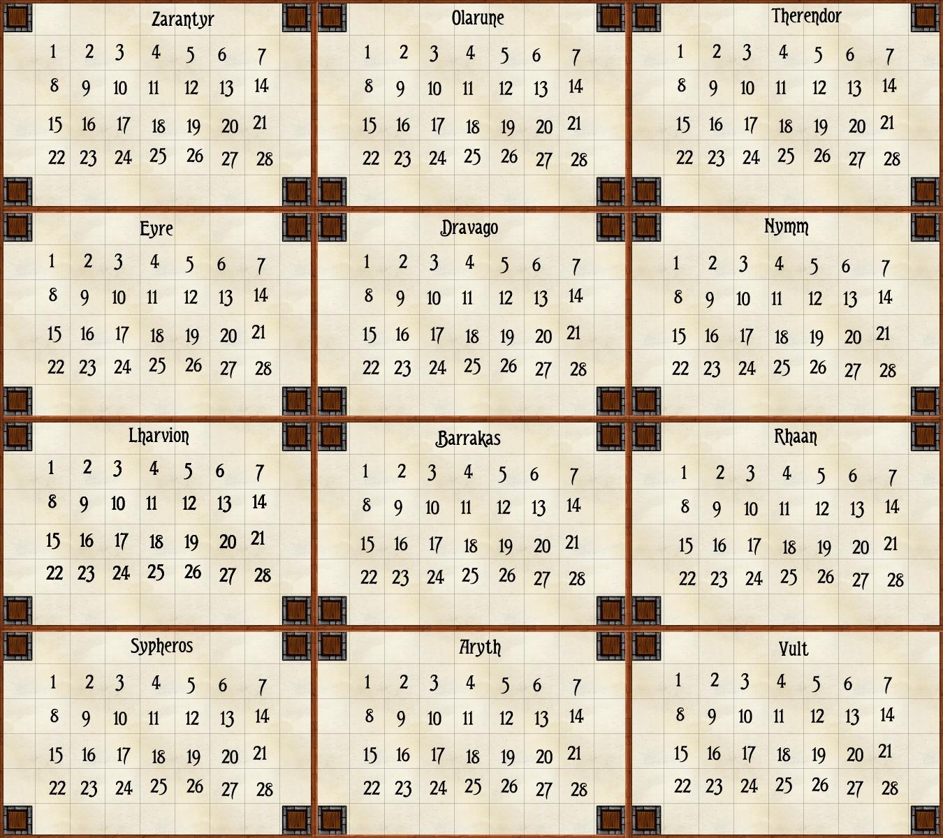 Custom Eberron Calendar Asset R Eberron