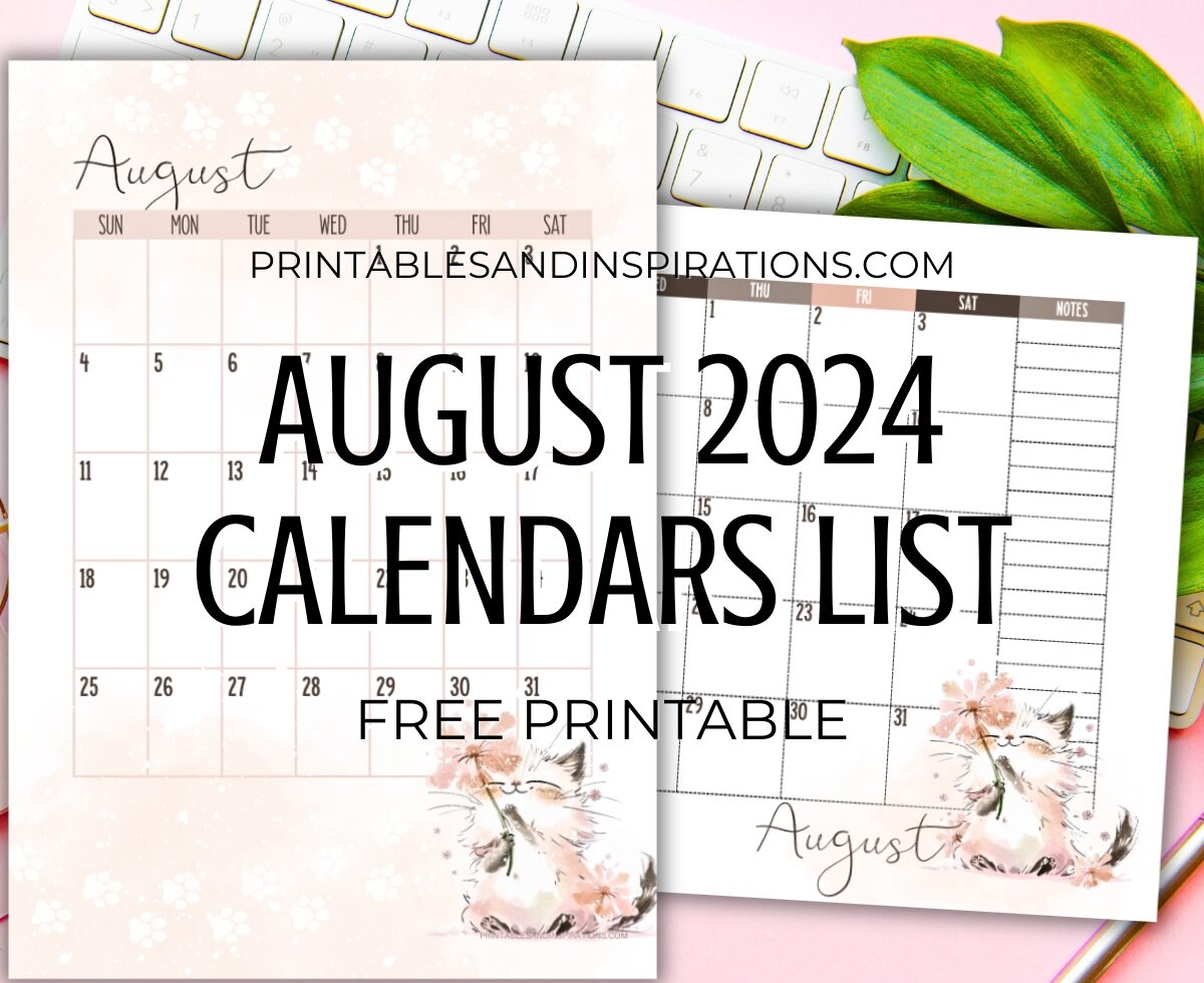 Cute August 2024 Calendar Free Printable Printables And Inspirations