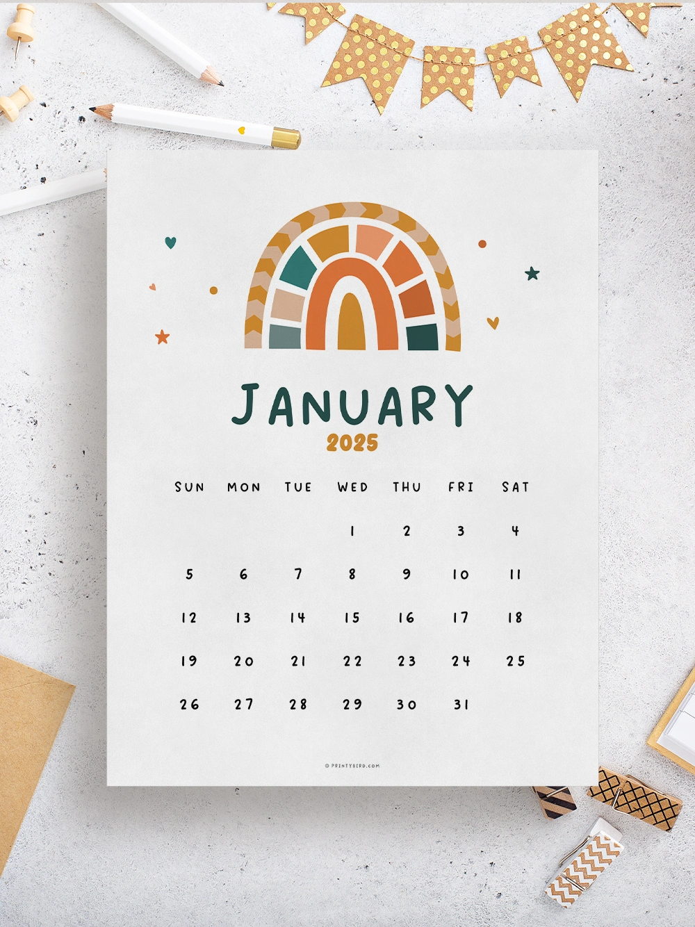Cute 2025 Printable Calendar