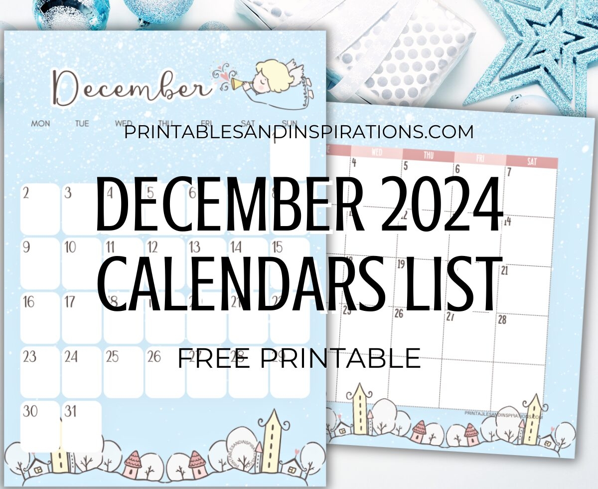 Cute December 2024 Calendar Free Printable Printables And Inspirations