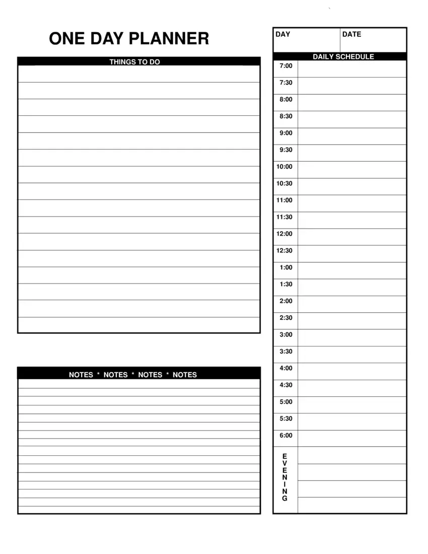 Daily Planner Form Fill Out Printable PDF Forms Online