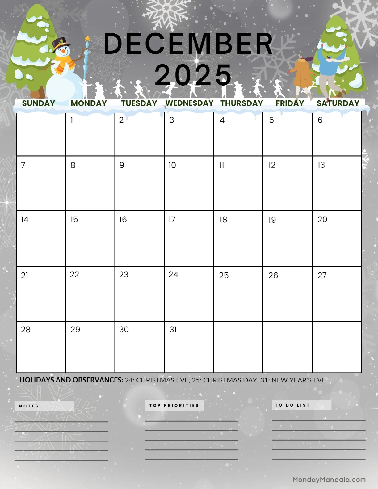 December 2025 Calendar 52 Free PDF Printables December 2025 Calendar 52 Free PDF Printables