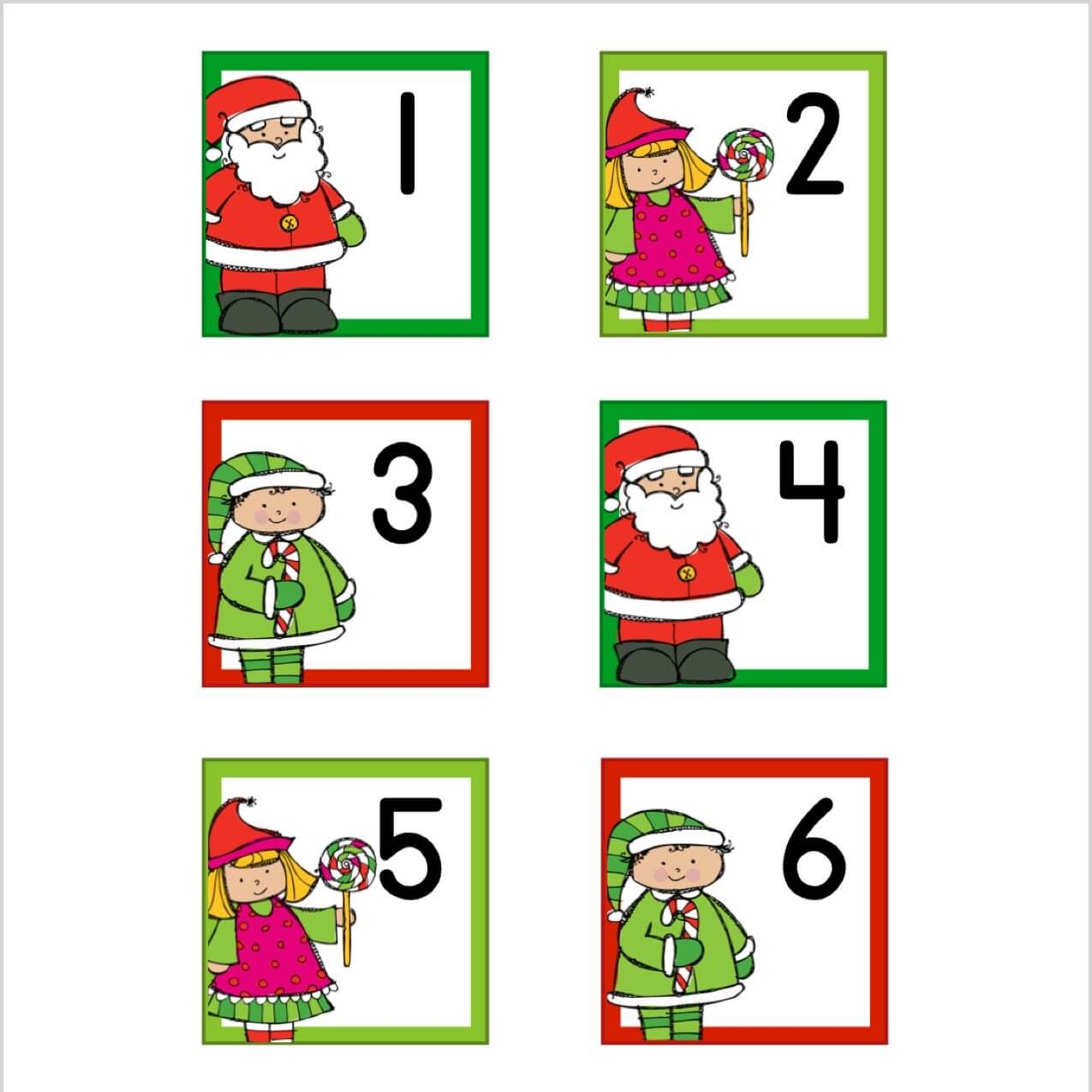 December Santa Calendar Numbers Kinder Craze