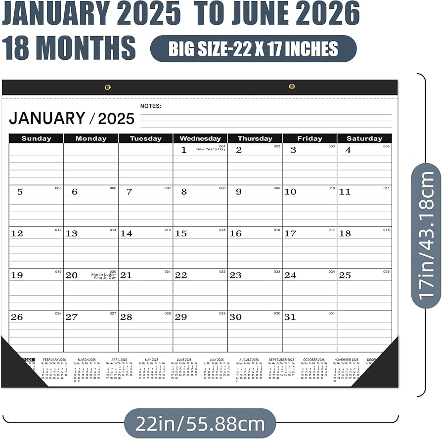 Desk Calendar 2025 Large 22 X 17 Inch Large Desk Calendar 2025 Jan 2025 Jun 2026 Calendar 2025 Classic Black Calendar 2025 Large Monthly Calendar 2025 Desk Calendar 2025 2026 Amazon de Stationery Office Supplies
