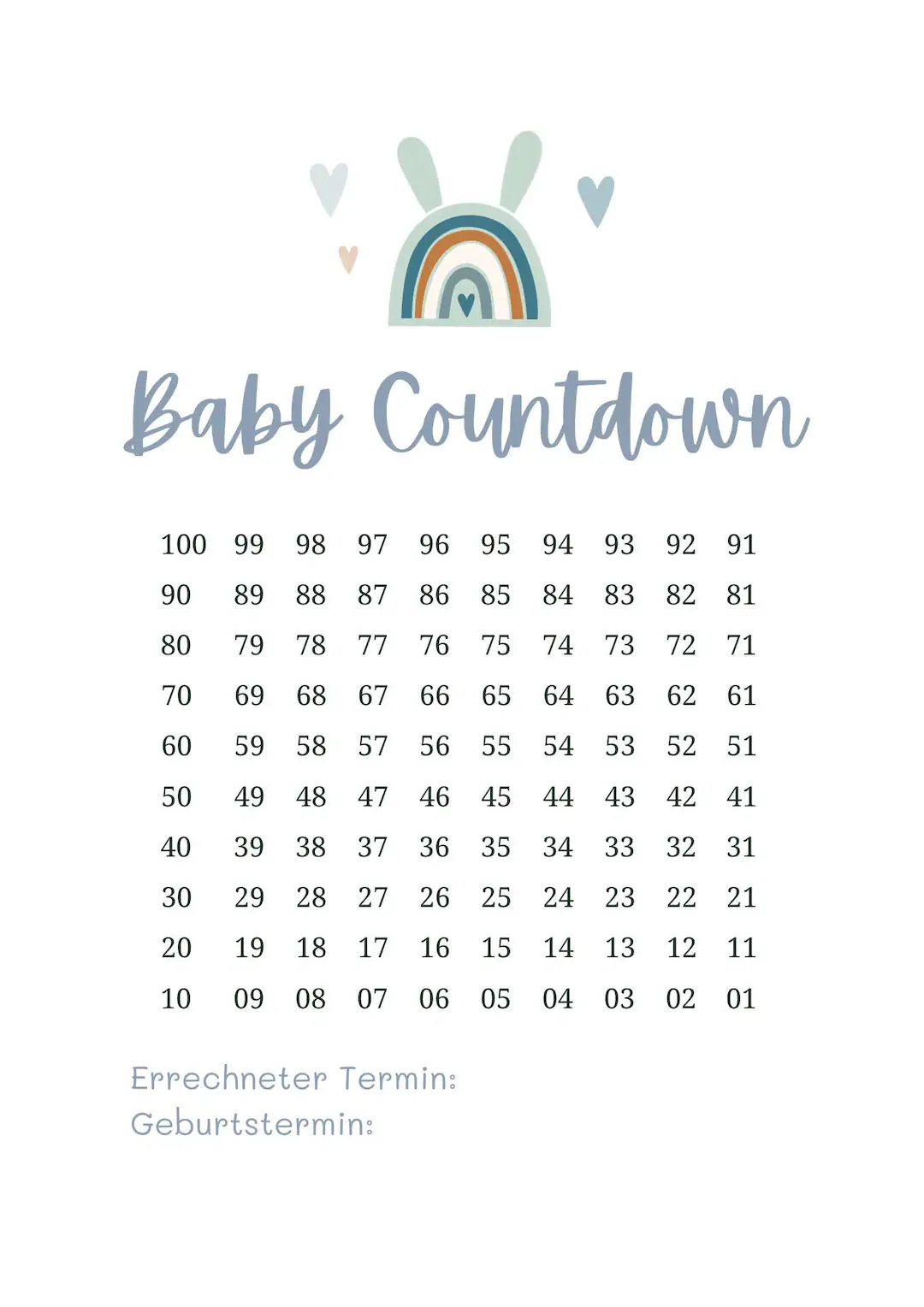 Digital Baby Countdown Calendar 100 Days Hello Baby Pregnancy Countdown Printable PDF Download Baby Pregnancy Calendar Etsy Digital Baby Countdown Calendar 100 Days Hello Baby Pregnancy Countdown Printable PDF Download Baby Pregnancy Calendar Etsy