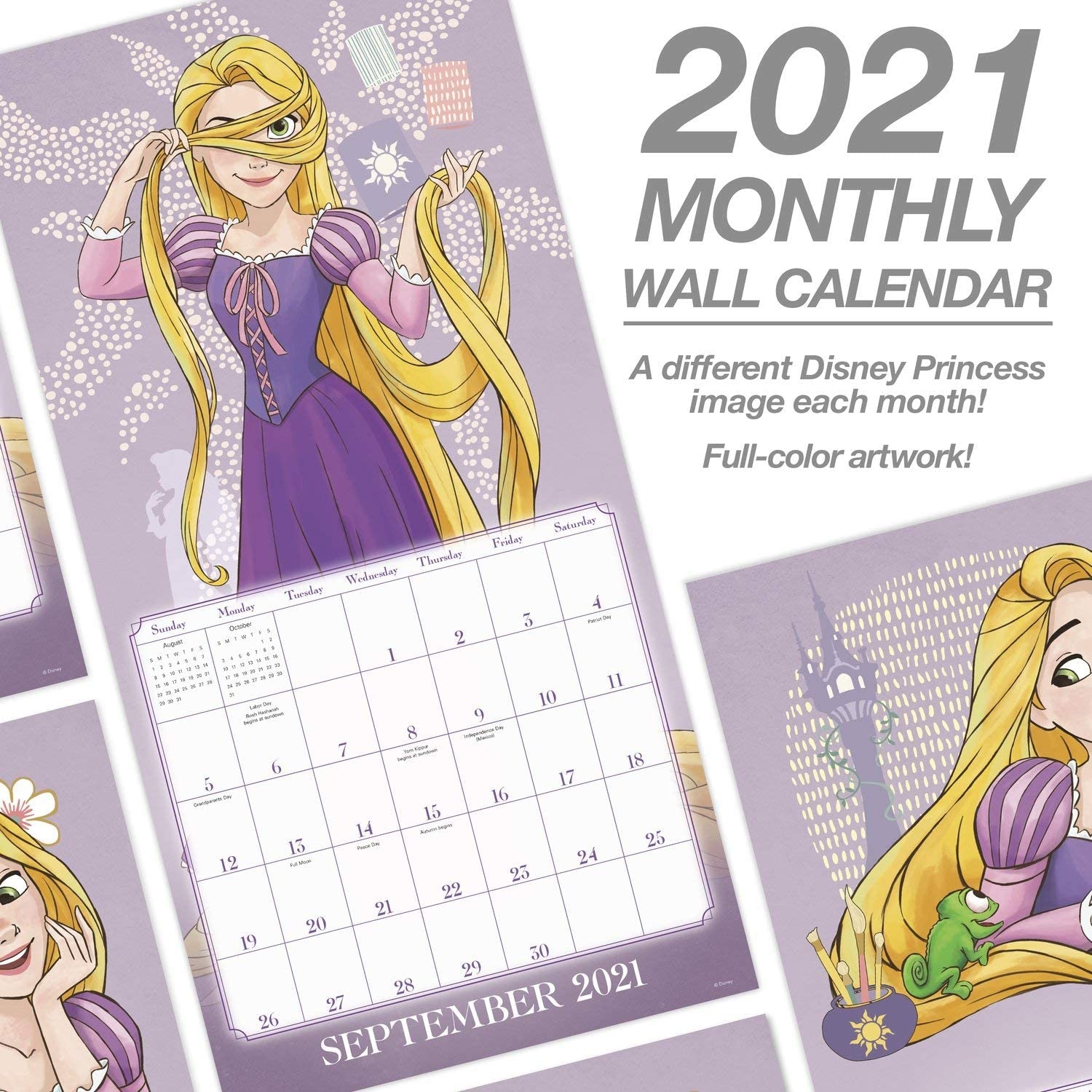 Disney Princess New Monthly Wall Calendar 2021 YouLoveIt