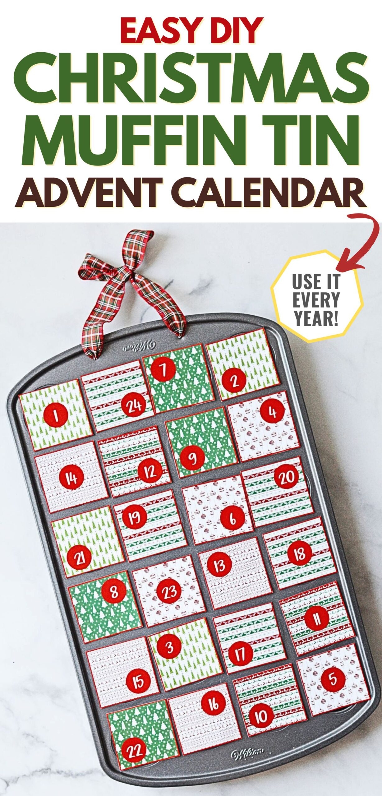 DIY Advent Calendar Using A Muffin Tin 