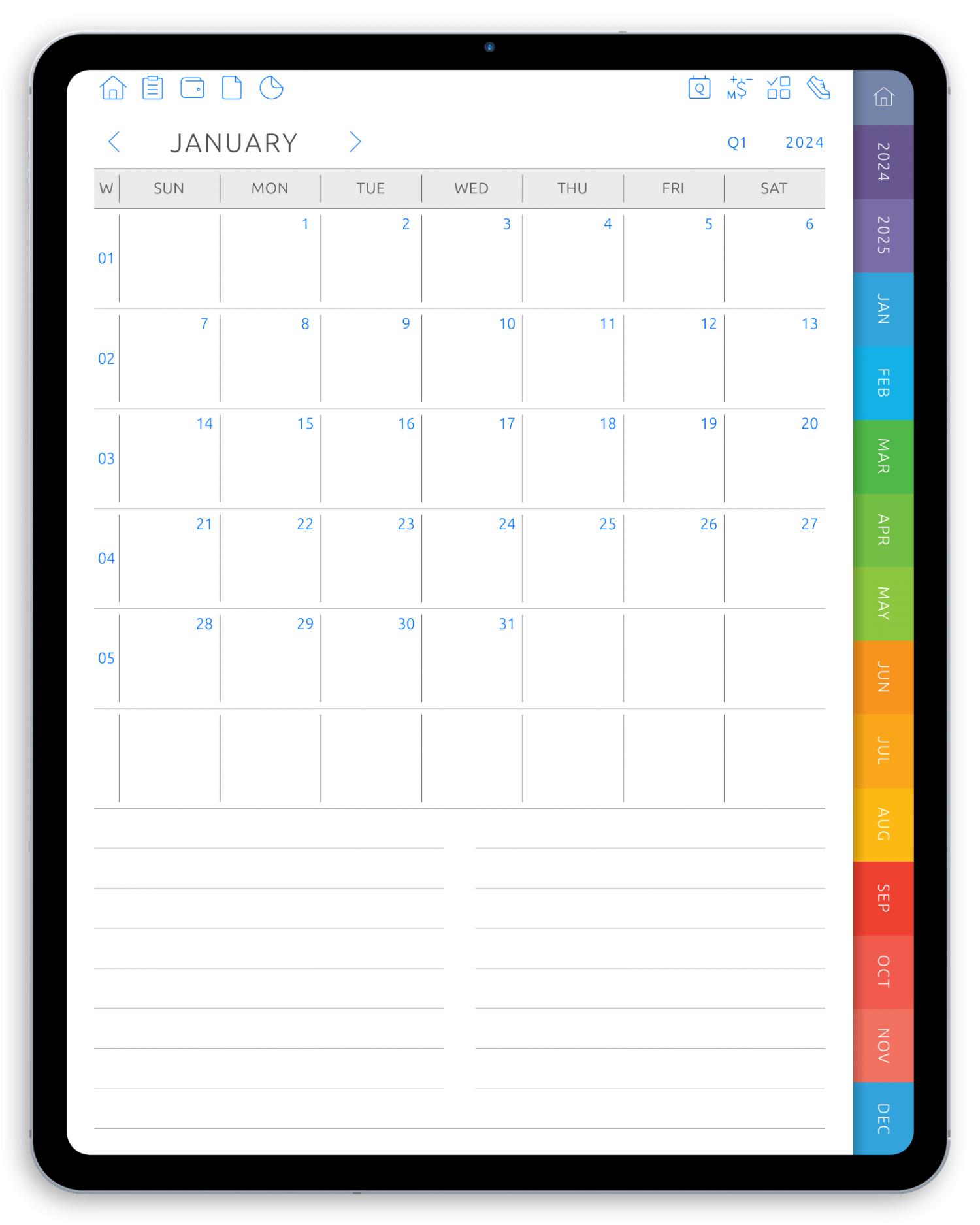 Download 2025 2030 Monthly Calendar 5 Years For GoodNotes IPad Etc