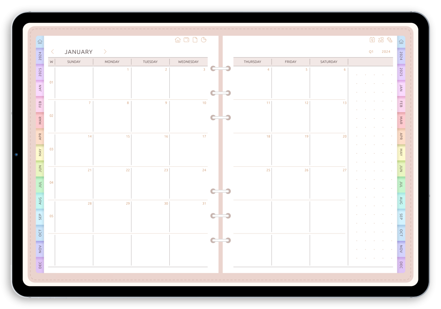 Download 2025 2030 Monthly Calendar 5 Years For GoodNotes IPad Etc