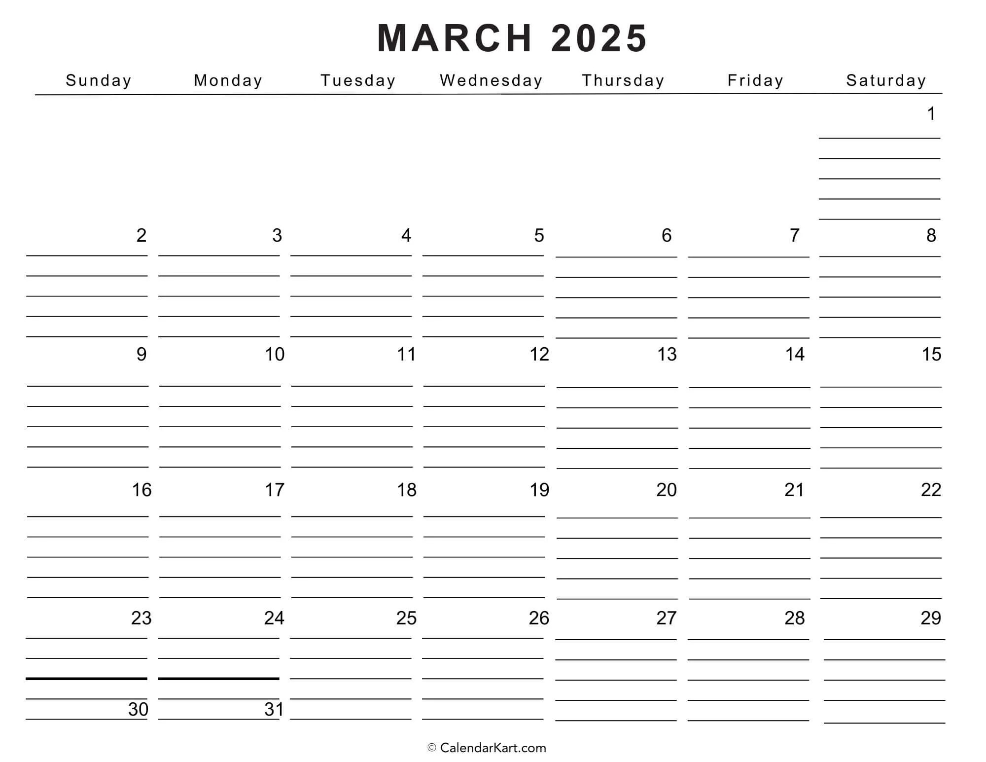 2025 Monthly Calendar With Holidays Printable