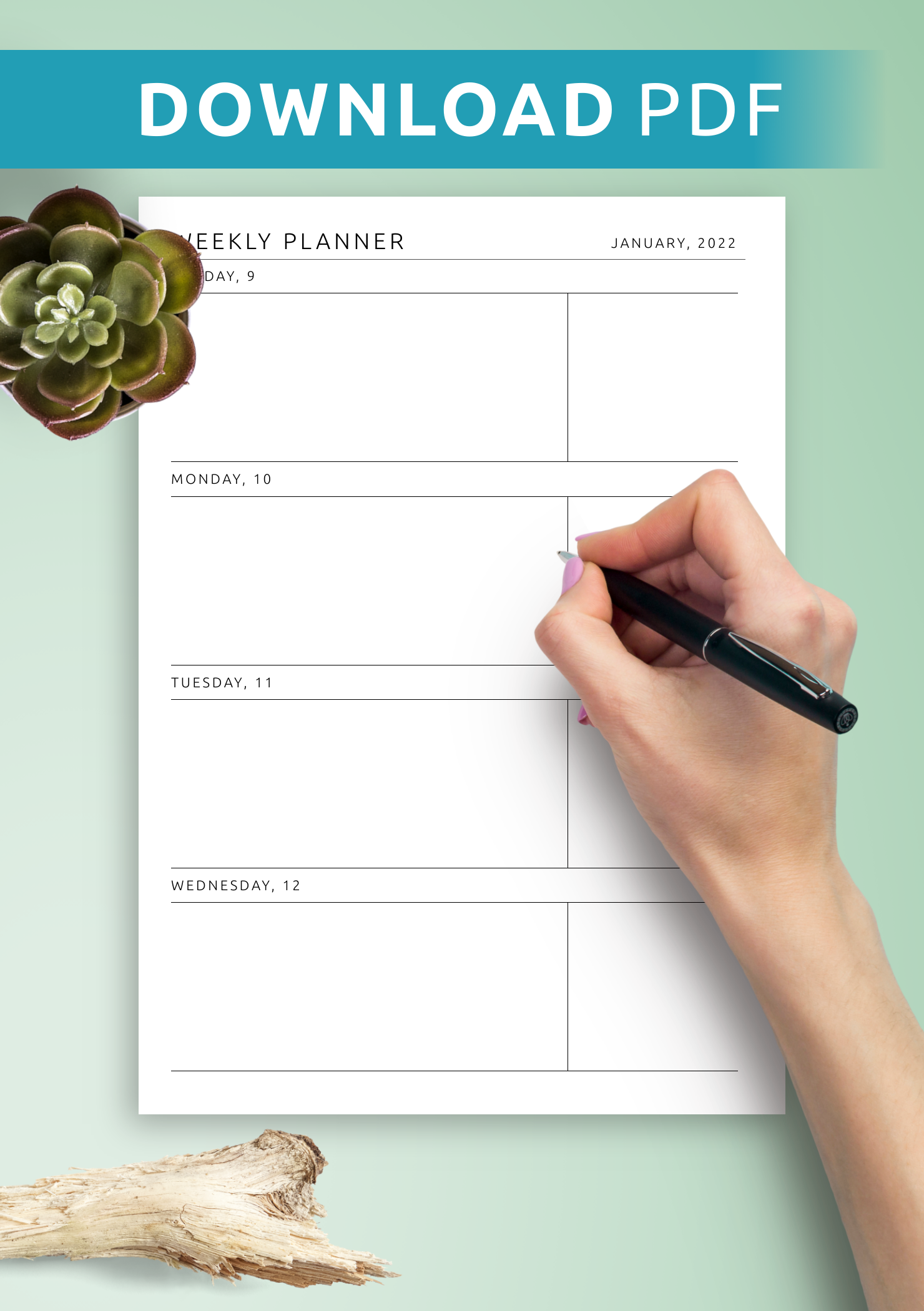 Pdf Printable Weekly Calendar
