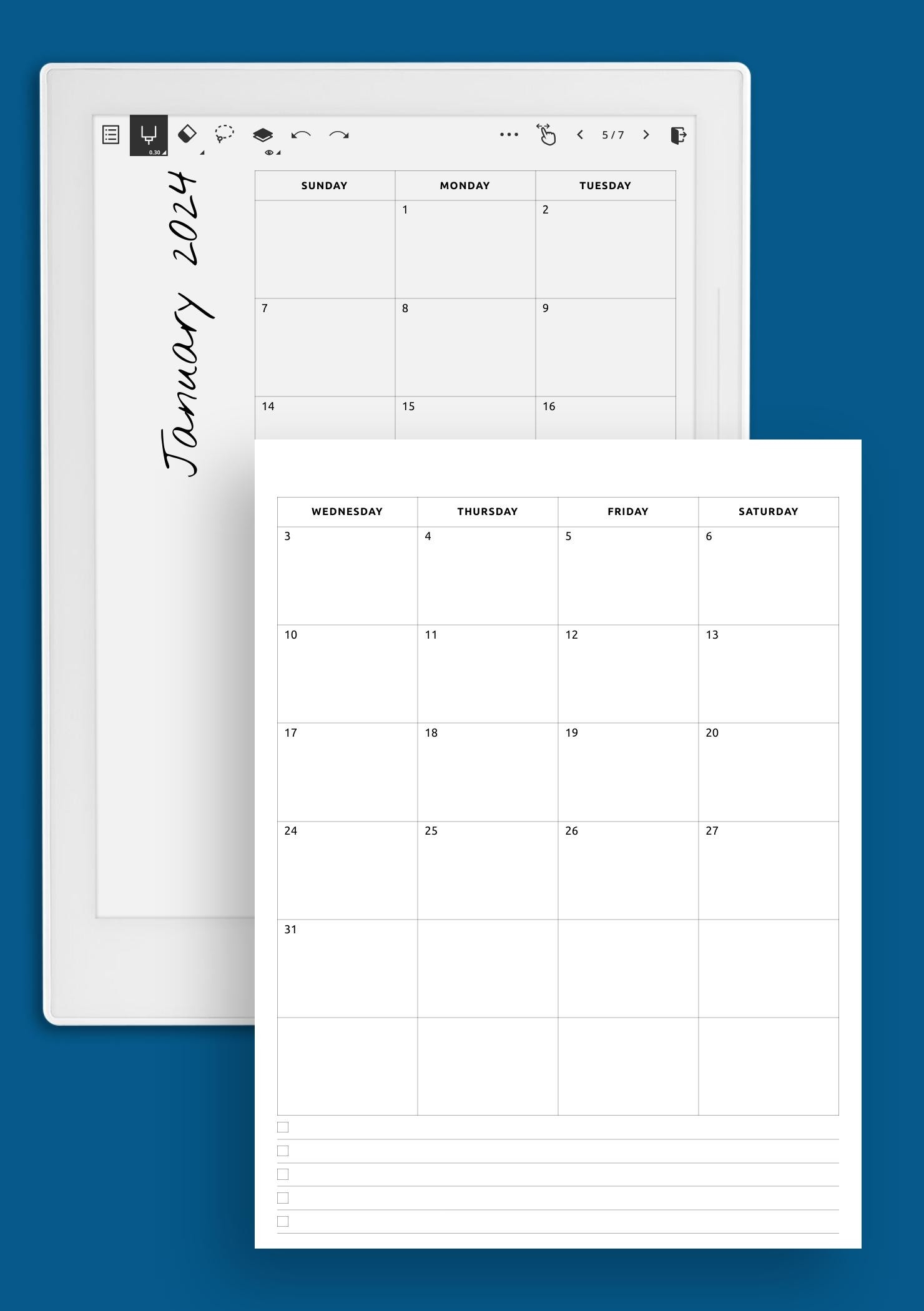 Free Monthly Printable Calendars