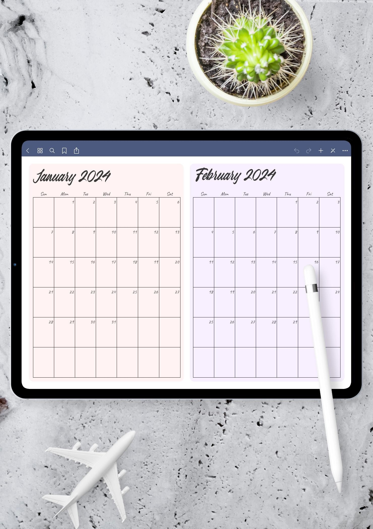 Printable Calendar 2 Months Per Page