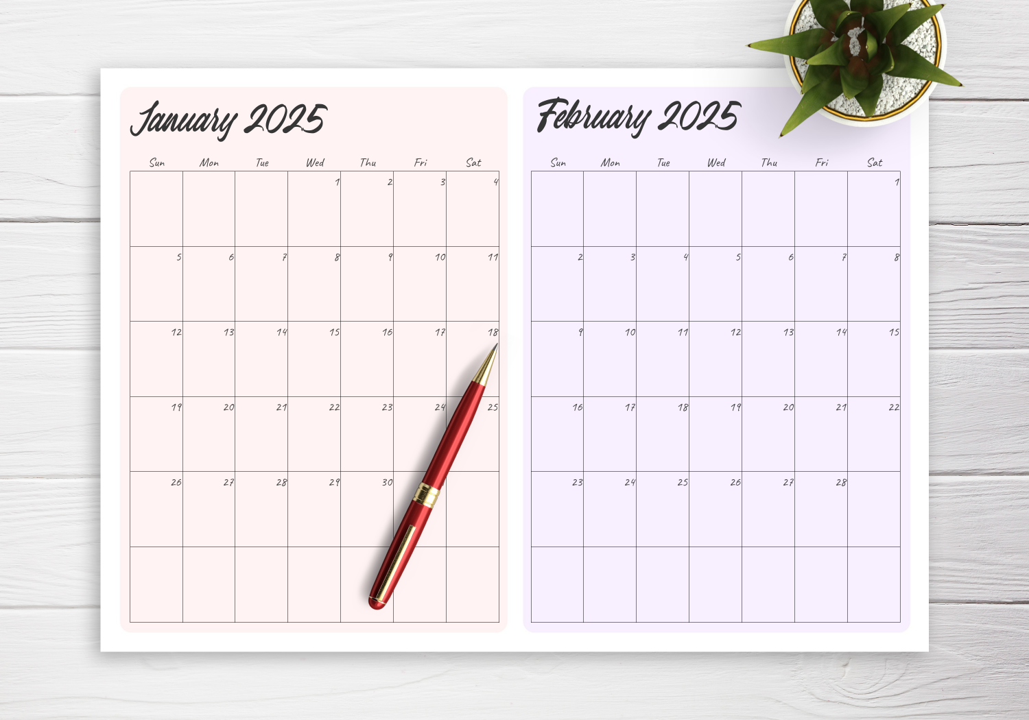 Download Printable Two Months On Page Calendar PDF Download Printable Two Months On Page Calendar PDF