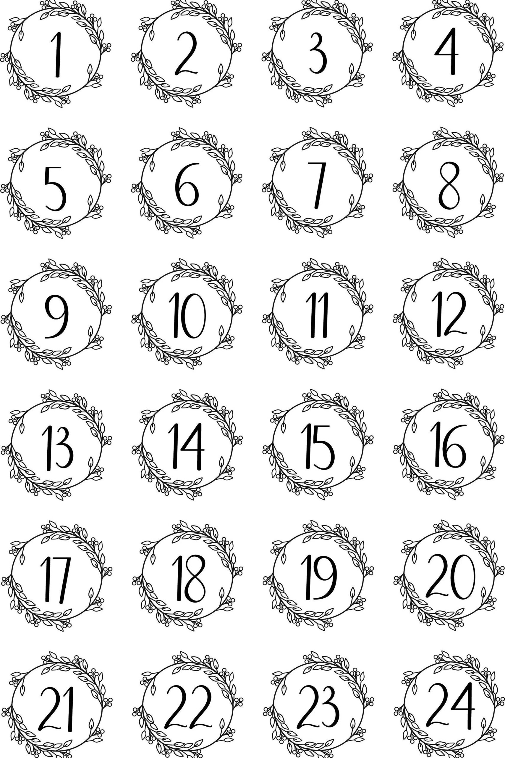 Downloadable Advent Numbers 1 24 PDF Download Christmas PDF Kids Christmas File Instant Download Advent Calendar Print At Home Etsy