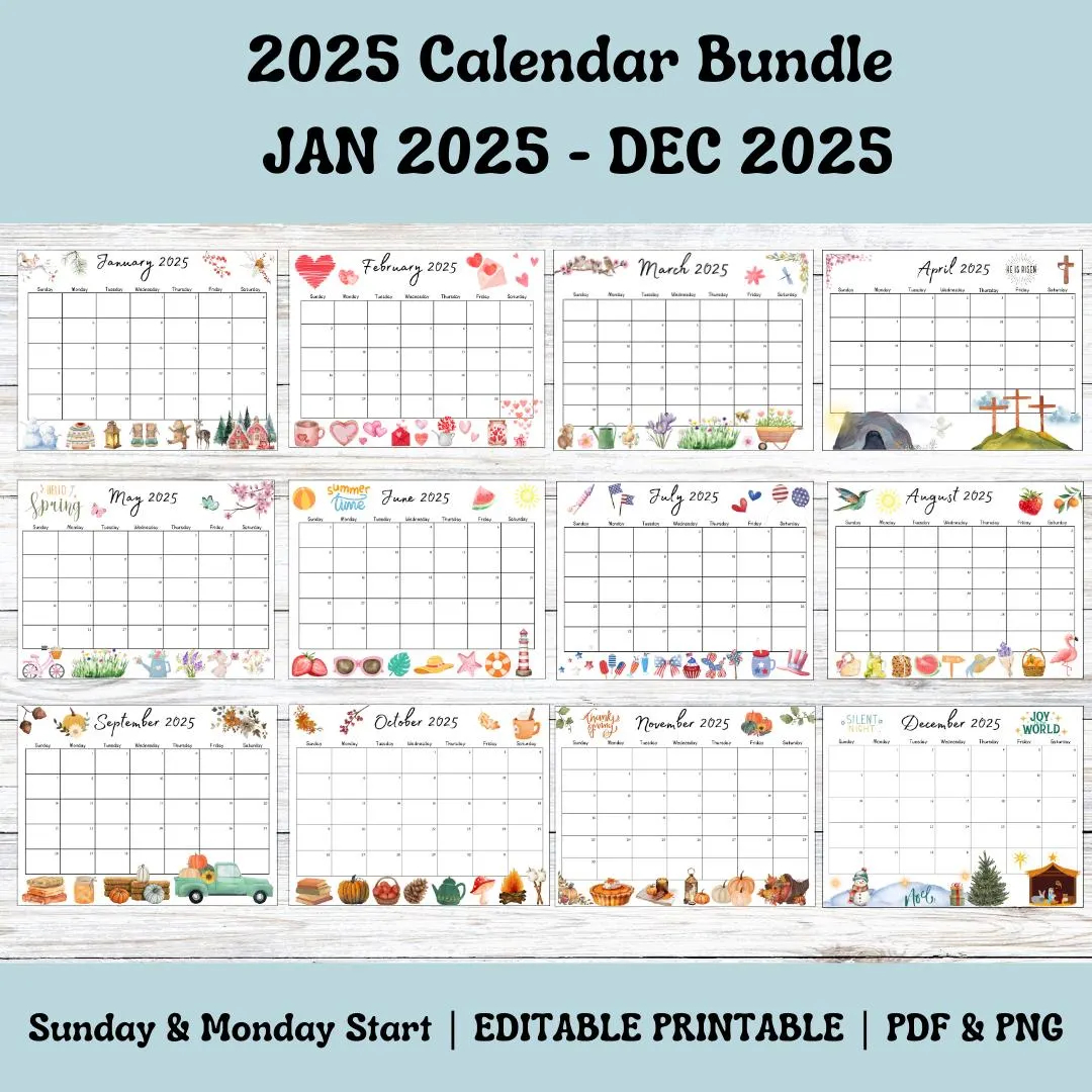 Printable Christian Calendars 2025