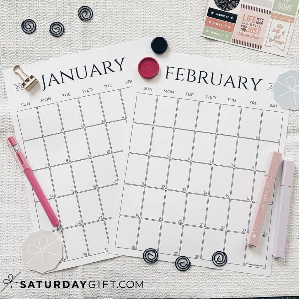 February 2025 Calendar 20 Cute FREE Printables SaturdayGift