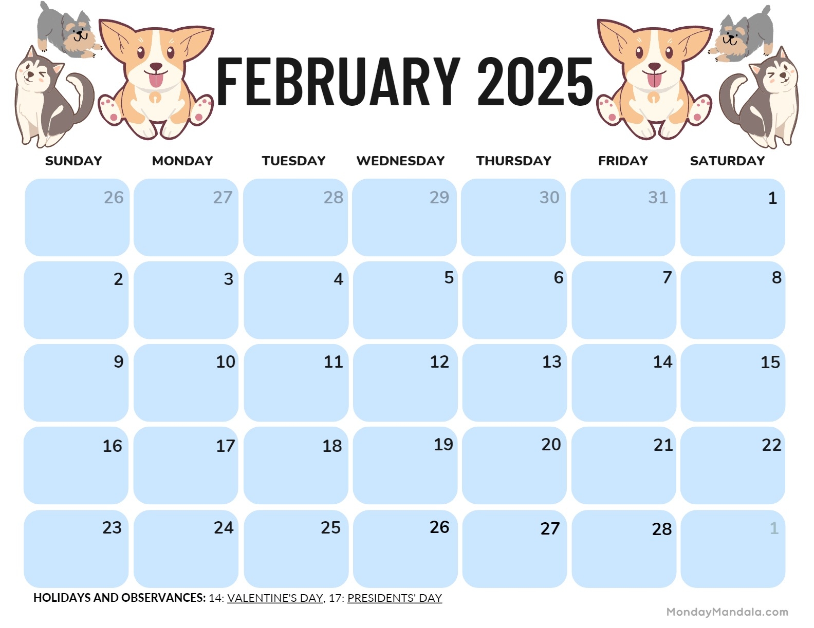 February 2025 Calendar 52 Free PDF Printables 