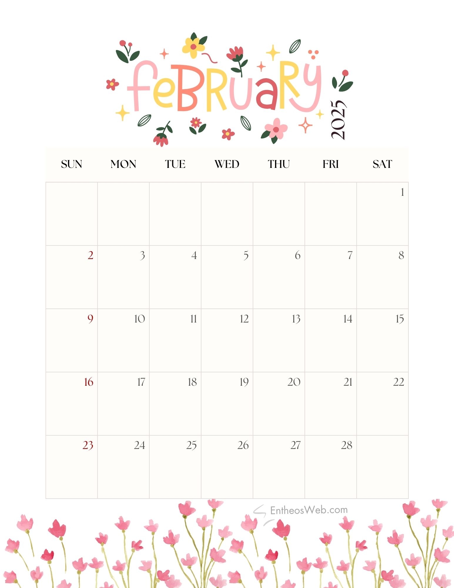 Calendar February Printable