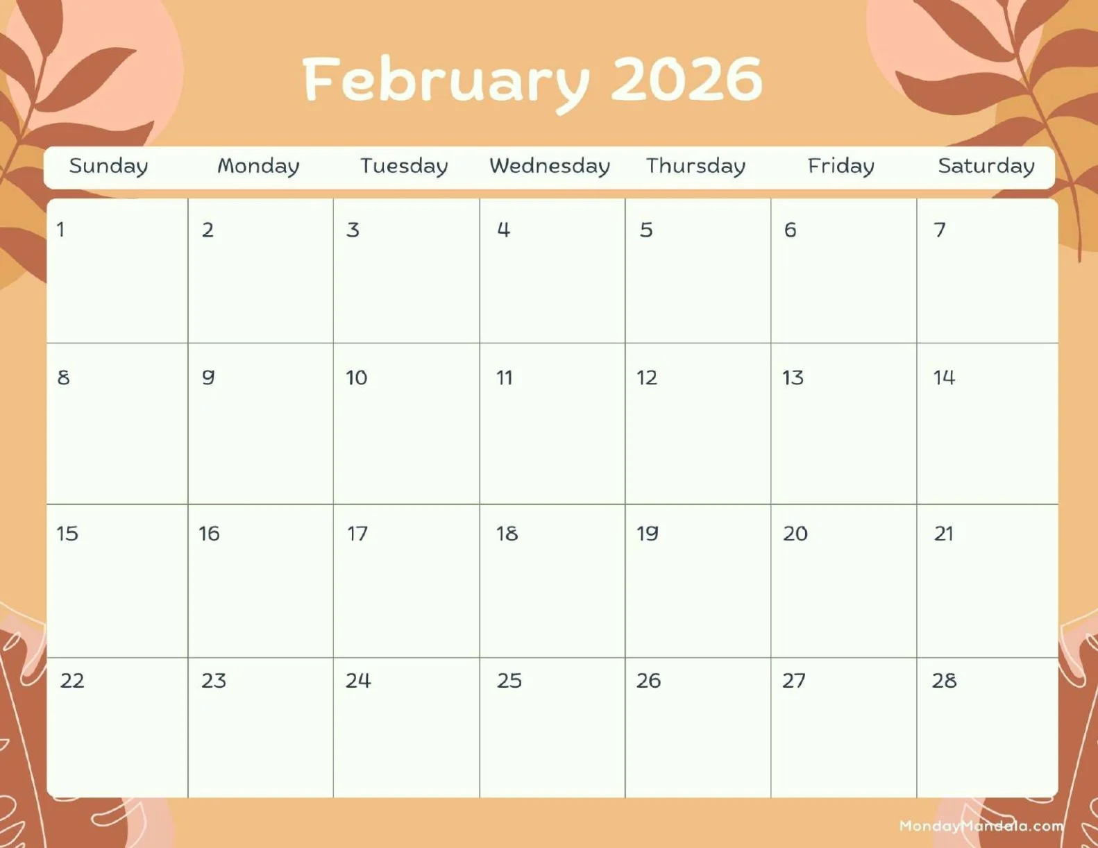 February 2026 Calendars Free PDF Printables 