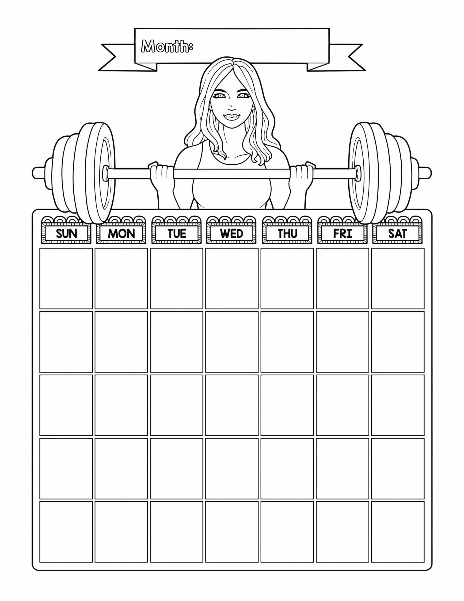 Fitness Coloring Planner Design 1 Ashley Yeo