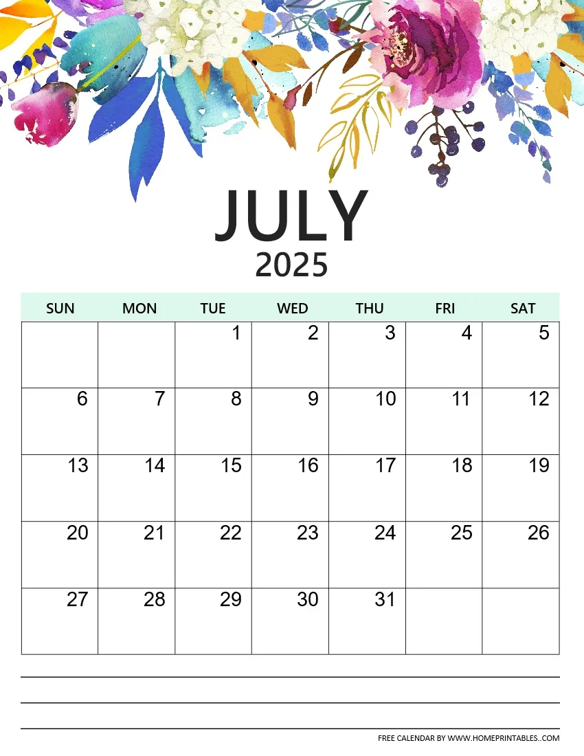 Floral 2025 Calendar Printable PDF A Beautiful Design Floral 2025 Calendar Printable PDF A Beautiful Design