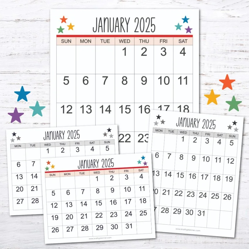 Large Print Free Printable 2025 Calendar With Holidays