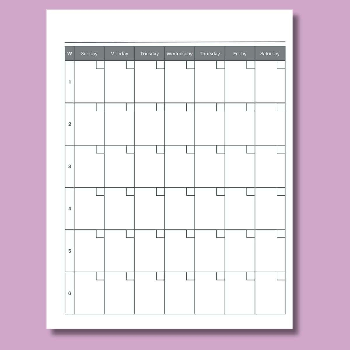 Blank Calendars For Practice Schedules Printable