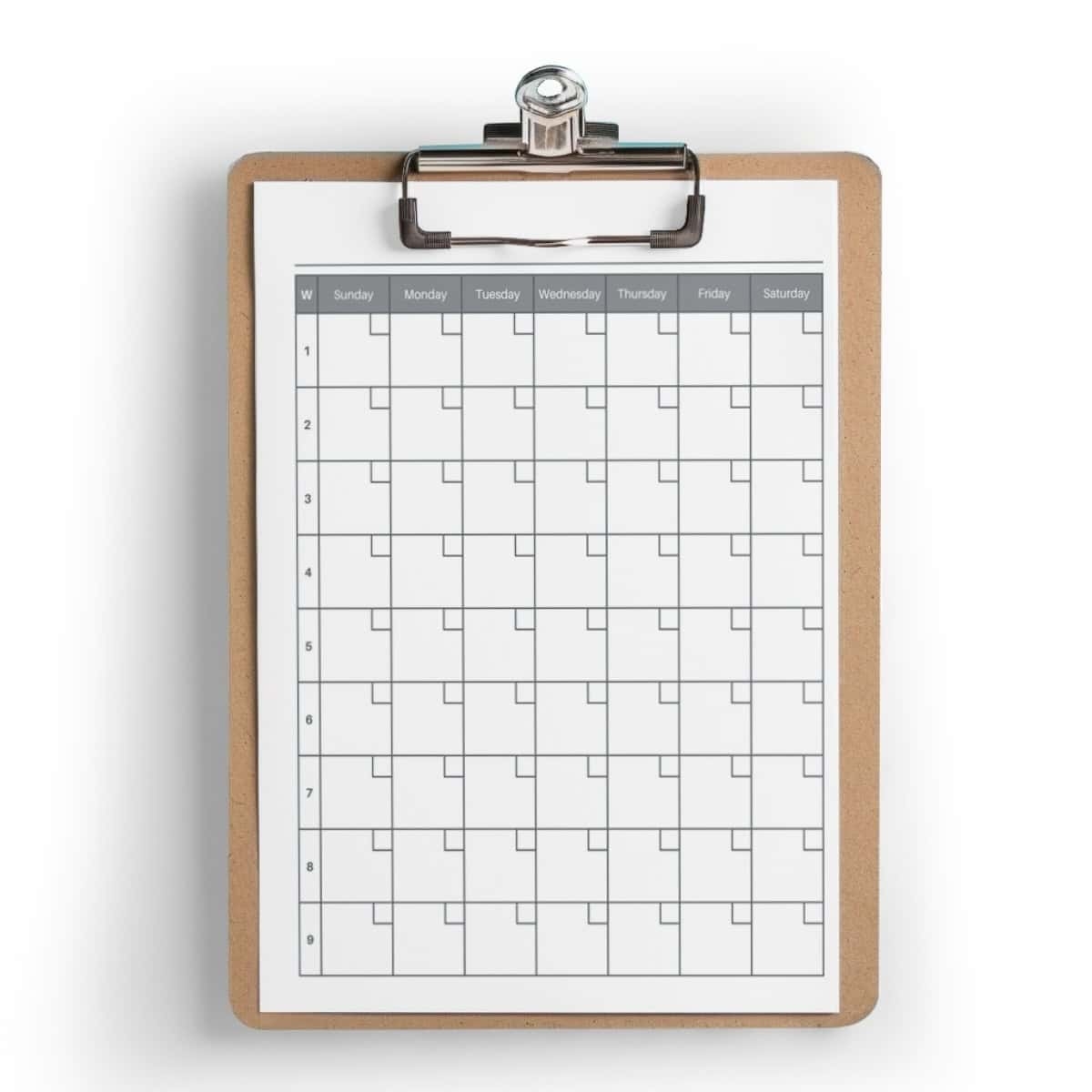 Free 9 Week Calendar