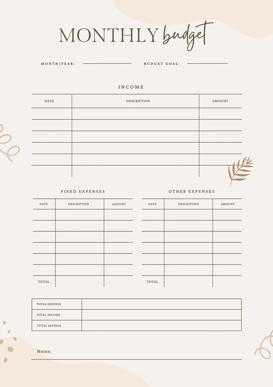 Free And Customizable Budget Templates