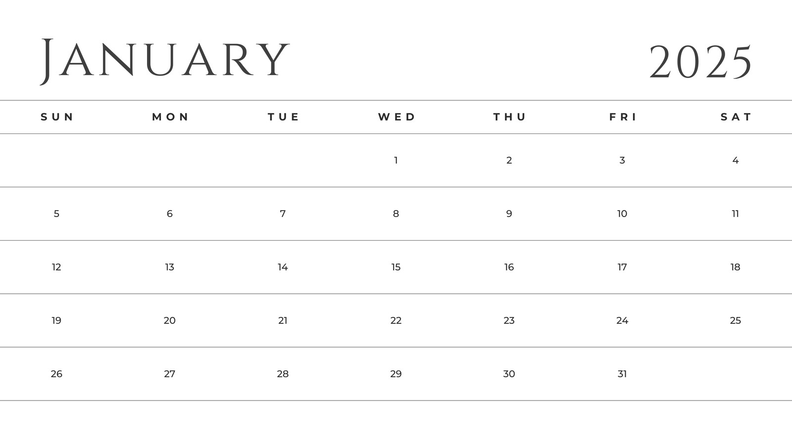 Free And Editable January 2025 Calendar Templates Canva