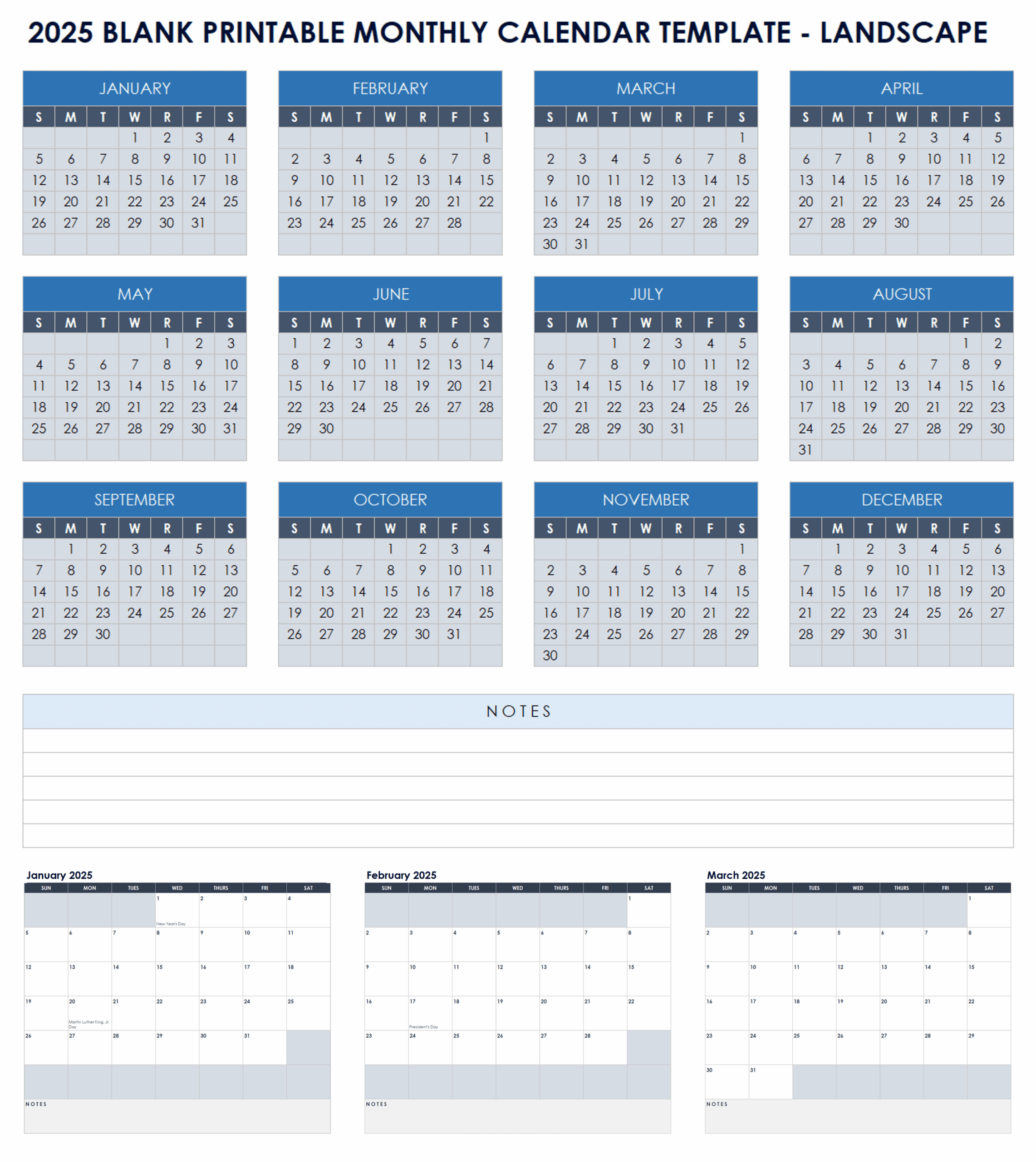 Free Blank Printable Calendar